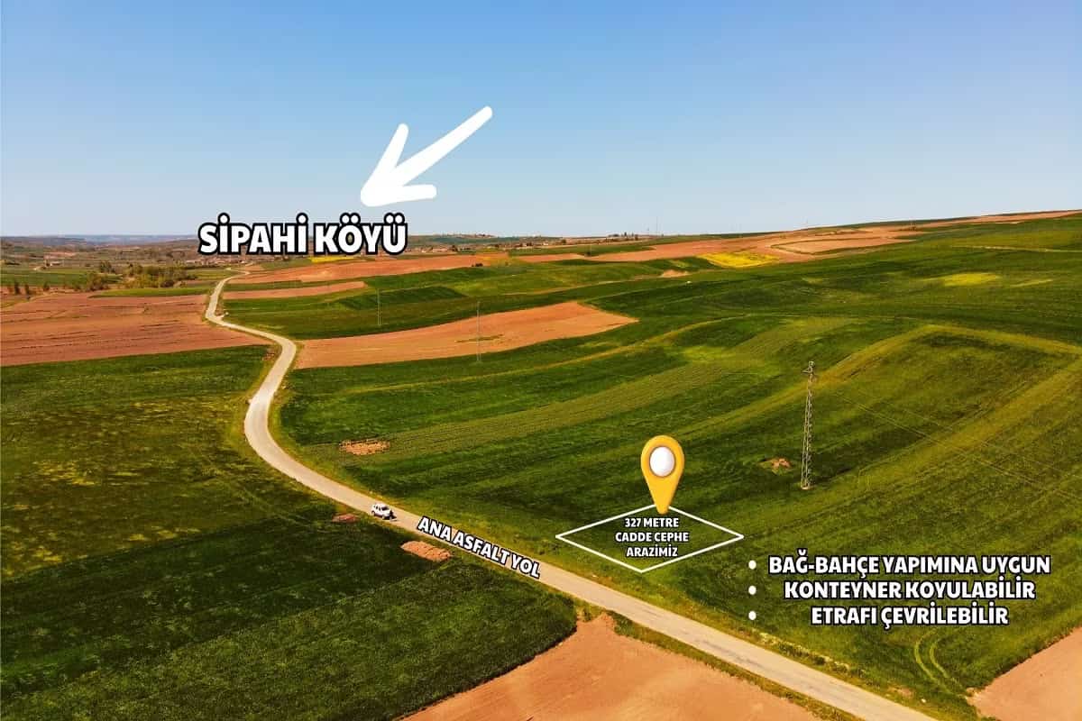 Uzunköprü Sipahi'de 327m² Çaplı, Muvafakatlı ve Cadde Cepheli Arazi